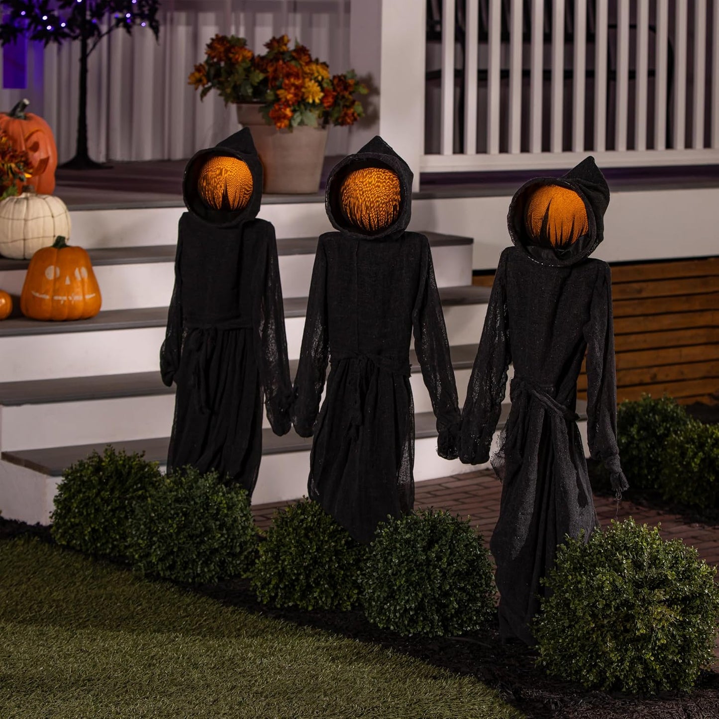 LED Halloween Black Witches with Hats Stakes
