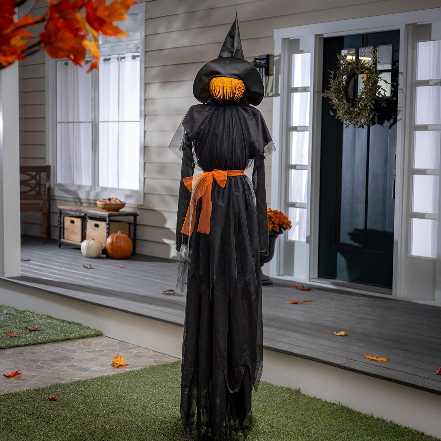 LED Halloween Black Witches with Hats Stakes